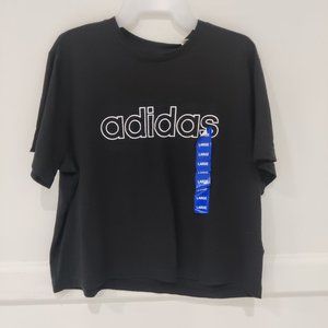 Brand New Men's Adidas Logo Tee Black Size Large Sports Tee Stripes Nike B168
